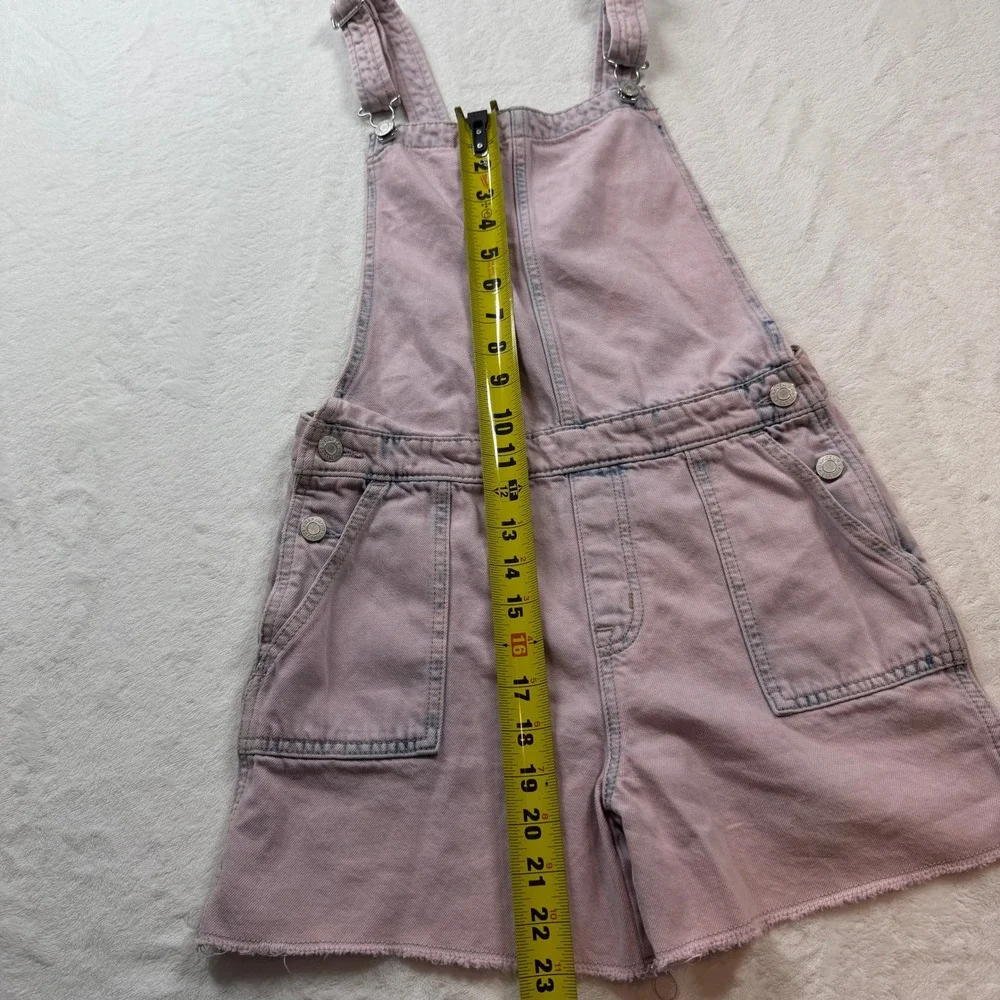 Gap Denim Shortalls Girls‎ XXL Pink Acid Wash Good Condition Raw Hem Overalls